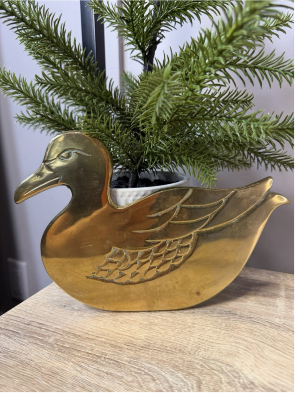 VTG Solid Brass Duck Footed Trivet Hot Plate Cottage Farm House Country 9”